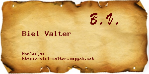 Biel Valter névjegykártya